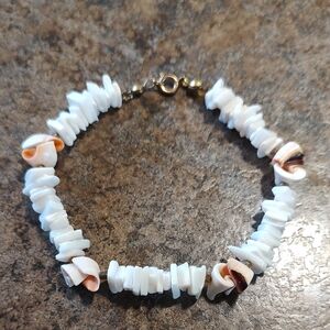Source Unknown White and Brown Shell Bracelet